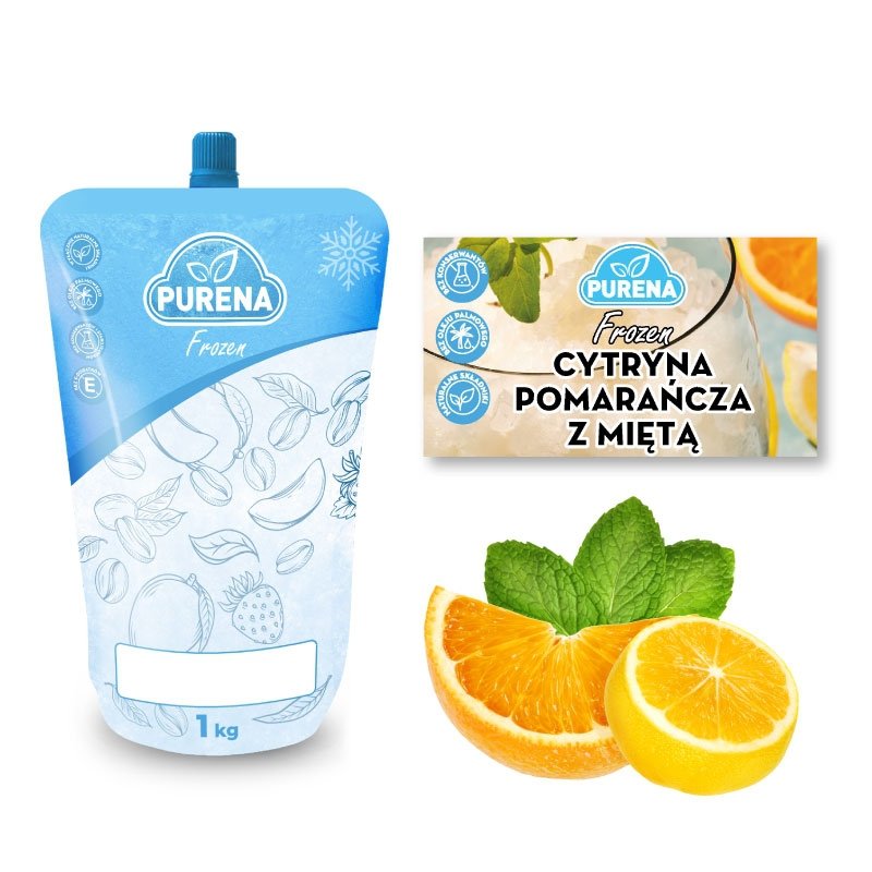 Sorbet, granita, lody włoskie - baza CYTRYNA-POMARAŃCZA Z MIĘTĄ box 6x1kg