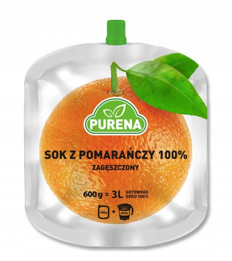 Sok pomarańczowy 100% zagęszczony 600 g na 3 L