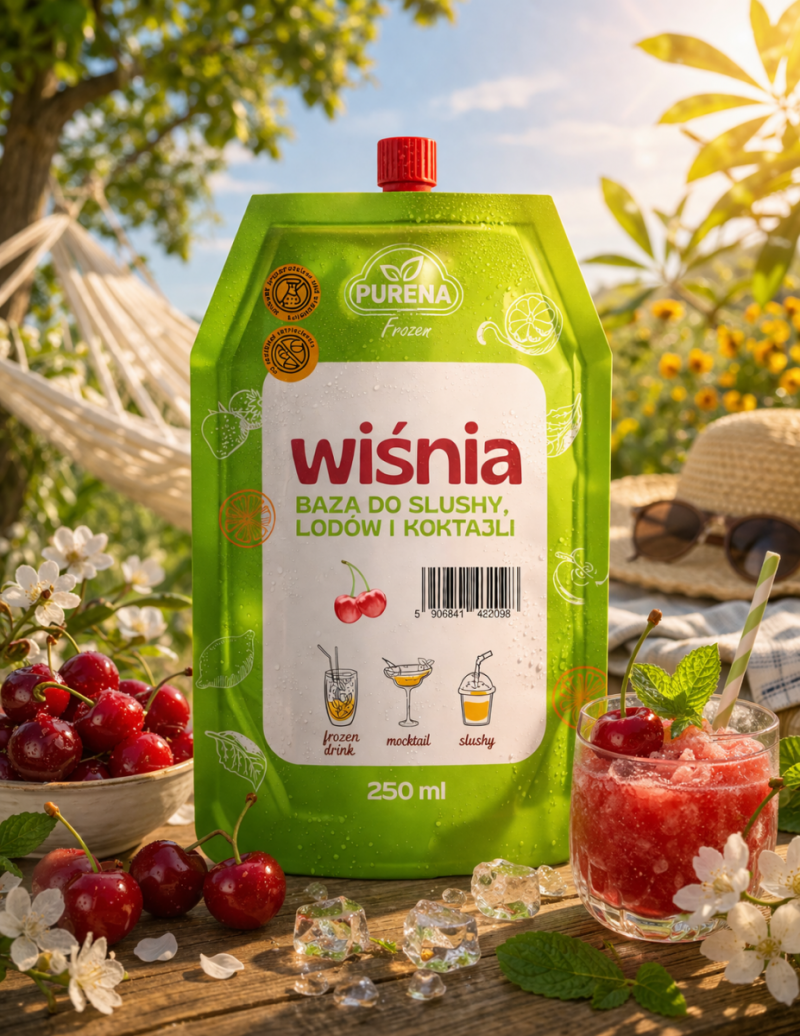 Wiśnia baza do slushy lodów i koktajli 250 ml na 8 porcji