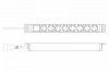 Digitus Listwa zasilająca PDU 19 Rack, 8x gniazdo ze stykami ochronnymi unischuko 16A/230V, 1x wtyczka IEC C20, 16A, przewód zasilający 2 m, Aluminiowa
