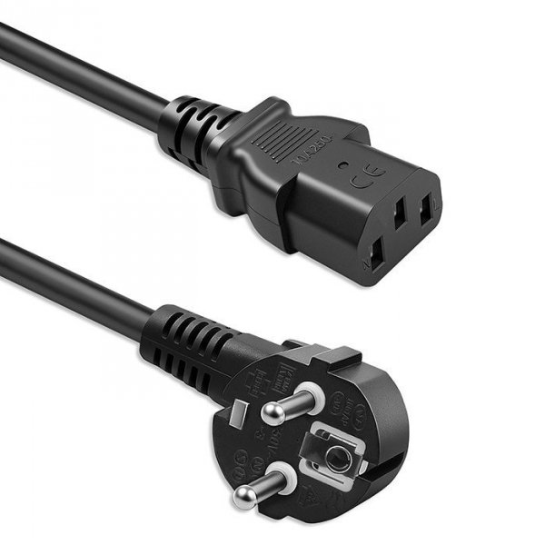 Qoltec Kabel zasilający | wtyczka kątowa SCHUKO CEE 7/7 (E/F) | IEC C13 | 3x0.5mm2 | czysta miedź | 1.5m