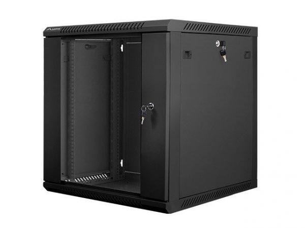 Lanberg Szafa instalacyjna wisząca 19&#039;&#039; 12U 600X600mm czarna (drzwi      szklane)