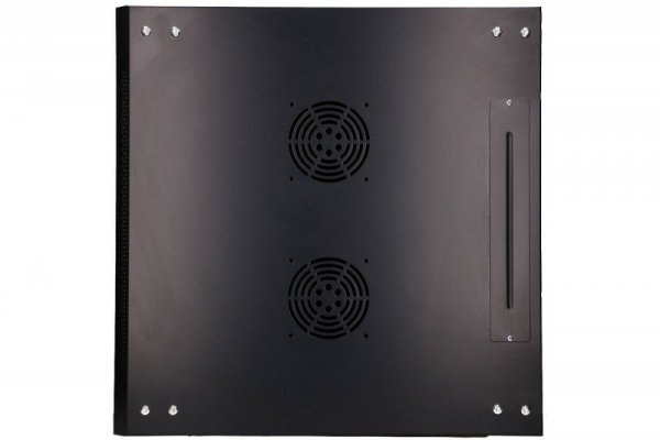Extralink Szafka wisząca rack 12U 600x600 czarna szklane drzwi
