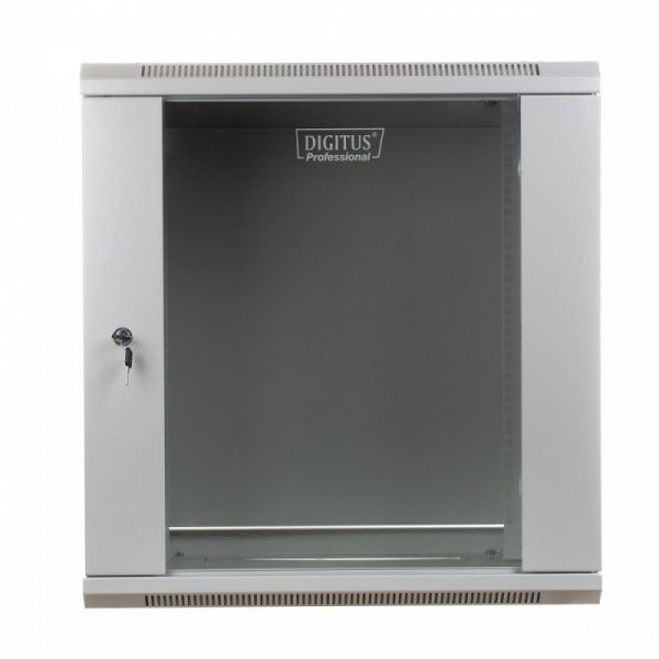 Digitus Szafa wisząca jednosekcyjna 19&quot; 12U 635/600/600mm, drzwi szklane, szara (RAL 7035)