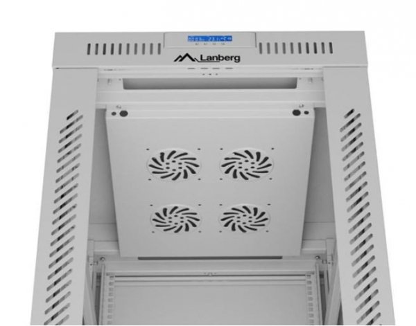 Lanberg Szafa stojąca rack 19&#039;&#039; 42U 600x800 szara drzwi szklane flack pack