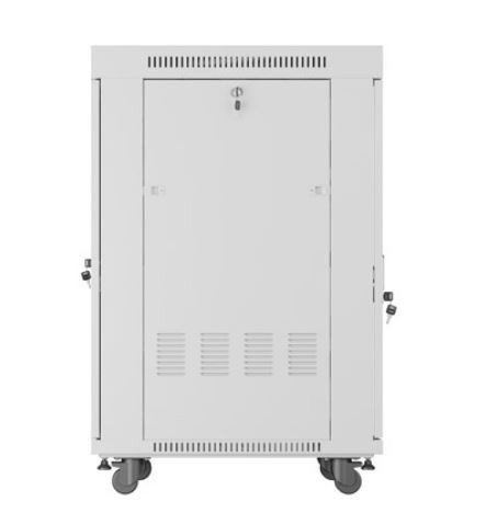 Lanberg Szafa stojąca rack 19&#039;&#039; 22U 600x800 szara drzwi szklane LCD flack pack