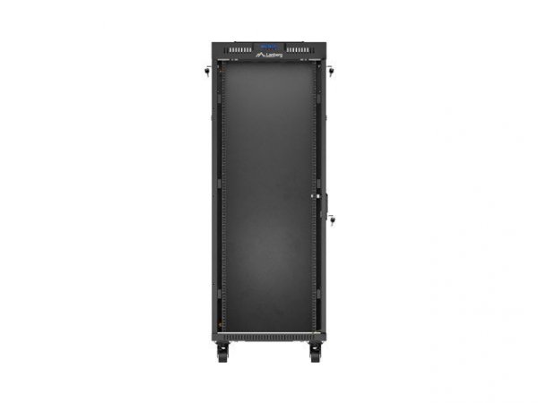Lanberg Szafa instalacyjna rack stojąca 19 cali 32U 600x1000 drzwi przeszklone LCD czarna (Flat pack)