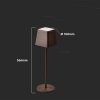 Lampka Biurkowa Nocna V-TAC 2W LED Ładowanie Ściemnianie IP54 Brąz Corten VT-7563 3000K 200lm