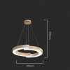 Oprawa Zwieszana V-TAC 12W LED Drewno VT-7828 3000K 4000lm