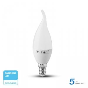 Żarówka LED V-TAC SAMSUNG CHIP 5.5W E14 Świeczka Płomyk VT-258 6400K 470lm 5 Lat Gwarancji