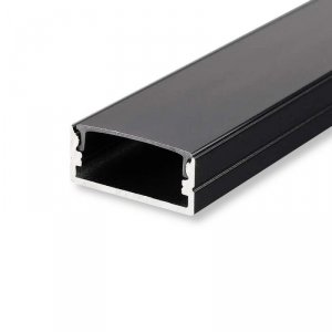 Profil Aluminiowy V-TAC 2mb Czarny Klosz Czarny, Na dwie taśmy VT-8108
