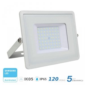 Projektor LED V-TAC 50W SAMSUNG CHIP SLIM Biały 120lm/W VT-56 6400K 6000lm 5 Lat Gwarancji
