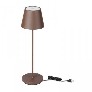 Lampka stołowa nocna V-TAC 1.5W LED 275cm ładowanie ściemnianie IP54 brąz corten VT-7997 3000K 150lm