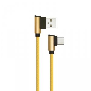 Przewód USB V-TAC Typ C 1M Wtyk Kątowy Złoty Seria Diamond VT-5362