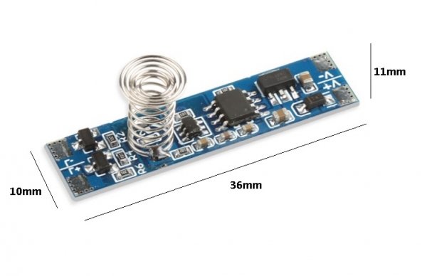 Włącznik dotykowy ściemnialny do LED montowany w profil aluminiowy 48W 5-24V 