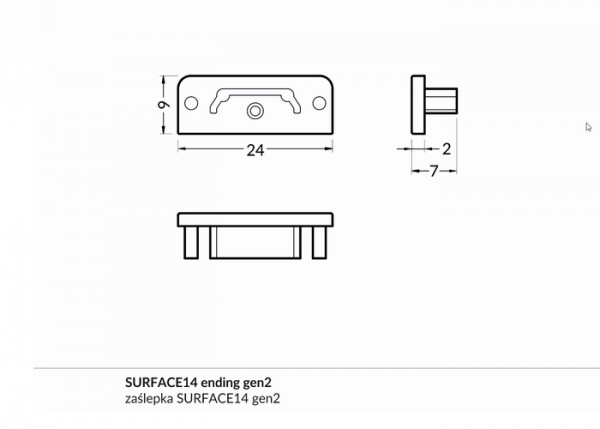 ZAŚLEPKA DO PROFILU SURFACE14 KOMPLET