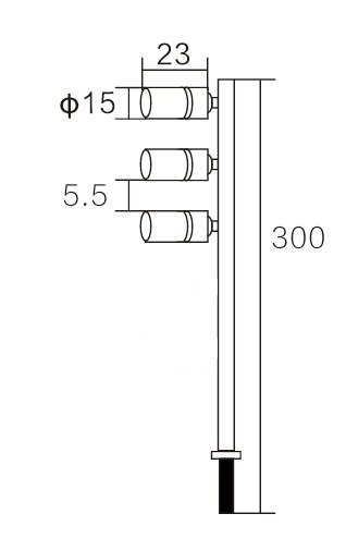 LAMPKA LED DO GABLOT SŁUPEK 3X 6K CZARNA 3X1W
