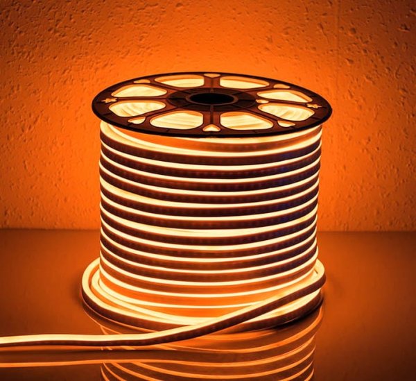 NEON LED 12V 8X16 PCV 1M POMARAŃCZOWY IP67