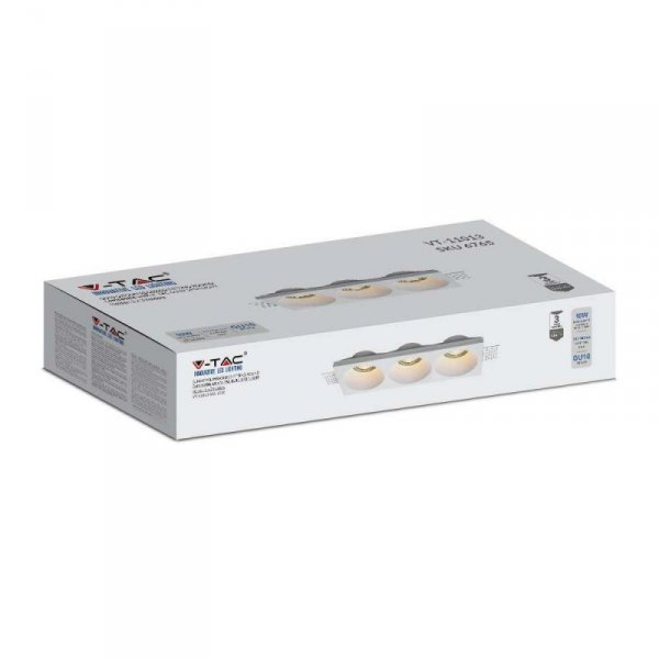 Oprawa Gipsowa V-TAC 3xGU10 Sufitowa Biała 280x100 VT-11013 3 Lata Gwarancji