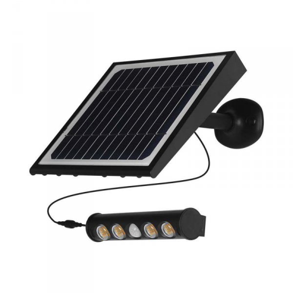Projektor Solarny 8W LED Czarny 8w1 Czujnik Ruchu IP65 V-TAC VT-11108 6000K 950lm
