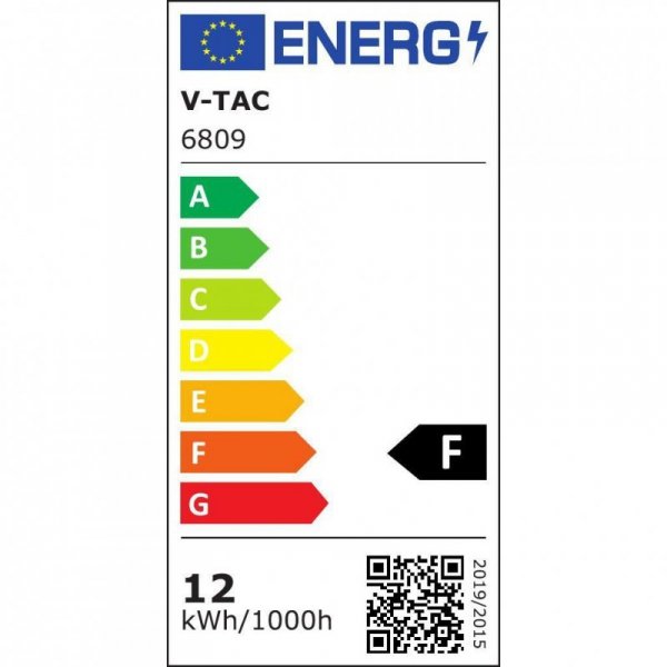 Oprawa ścienna V-TAC 12W LED ukośna czarna IP65 VT-8054 6400K 1250lm
