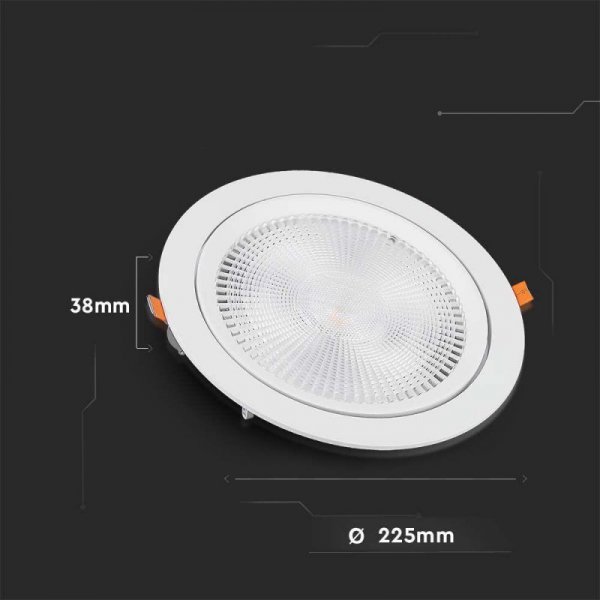 Oprawa V-TAC LED Downlight SAMSUNG CHIP 30W Ruchoma VT-2-30 6500K 2920lm 5 Lat Gwarancji