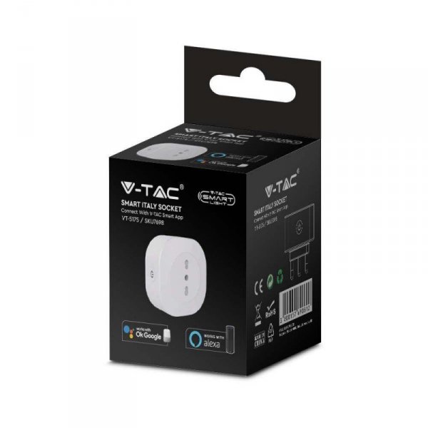 Gniazdo inteligentne V-TAC smart plug WI-FI 3680W Amazon Alexa Google Home VT-5175