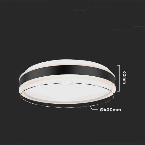 Plafon V-TAC 38W LED 3w1 Czarny Okrągły fi.40cm VT-7757 4000K 4050lm