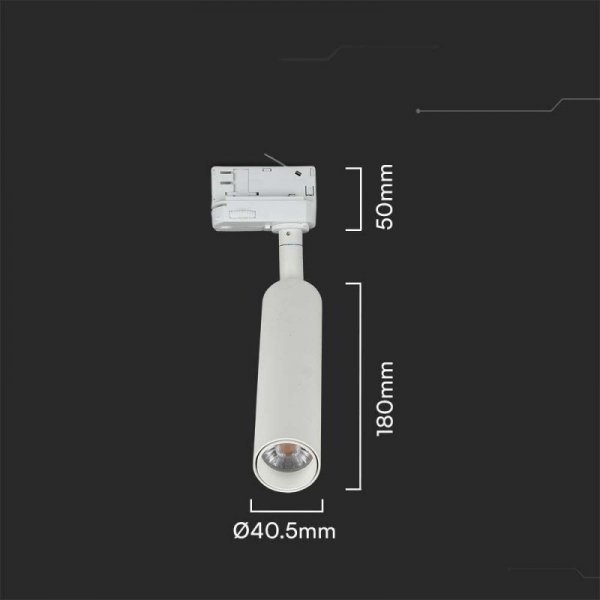 Oprawa Szynosystem 3F V-TAC 7W LED SAMSUNG CHIP CRI90+ Biała VT-407 4000K 700lm 5 Lat Gwarancji