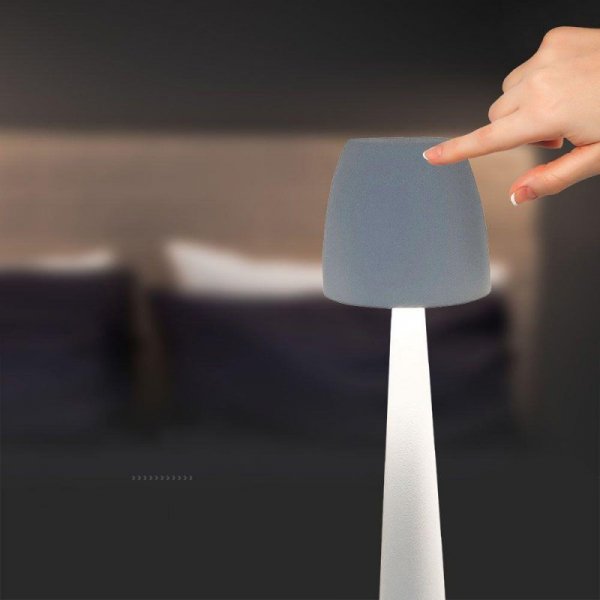 Lampka Biurkowa Nocna V-TAC 3W LED 37cm Ładowanie USB Ściemnianie Biała VT-75001 3000K-6000K 110lm