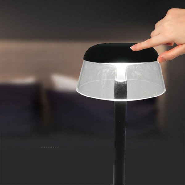 Lampka Biurkowa Nocna V-TAC 3W LED 28cm Ładowanie USB Ściemnianie Czarna VT-75002 3000K-6000K 110lm