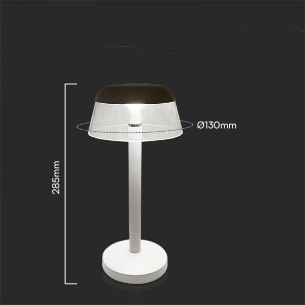 Lampka Biurkowa Nocna V-TAC 3W LED 28cm Ładowanie USB Ściemnianie Biała VT-75002 3000K-6000K 110lm