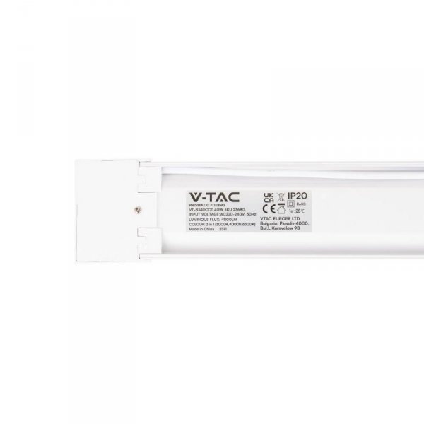 Oprawa V-TAC 40W LED Liniowa Natynkowa SAMSUNG CHIP 120cm 120Lm/W CCT Zmiana Barwy VT-8340CCT 3000K-6500K 4800lm 3 Lata Gwarancj
