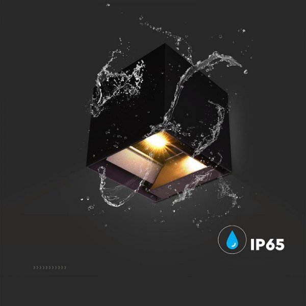 Oprawa ścienna solarna V-TAC 9W LED COB antracyt kostka 15x15cm IP65 czujnik ruchu VT-409CCT 3000K-4000K-5000K 800lm