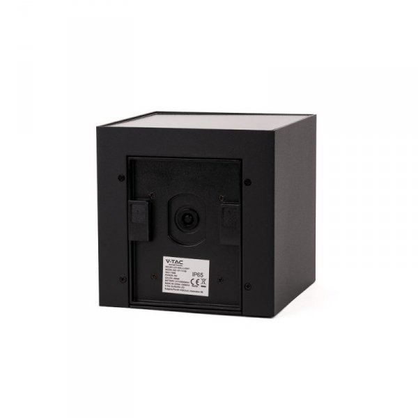 Oprawa ścienna solarna V-TAC 9W LED COB antracyt kostka 15x15cm IP65 czujnik ruchu VT-409CCT 3000K-4000K-5000K 800lm