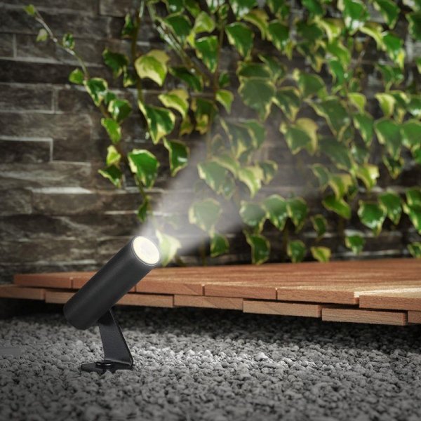 Oprawa gruntowa ogrodowa wbijana aluminiowa V-TAC 2W LED IP65 czarna okrągła VT-10182 3000K 60lm 3 lata gwarancji