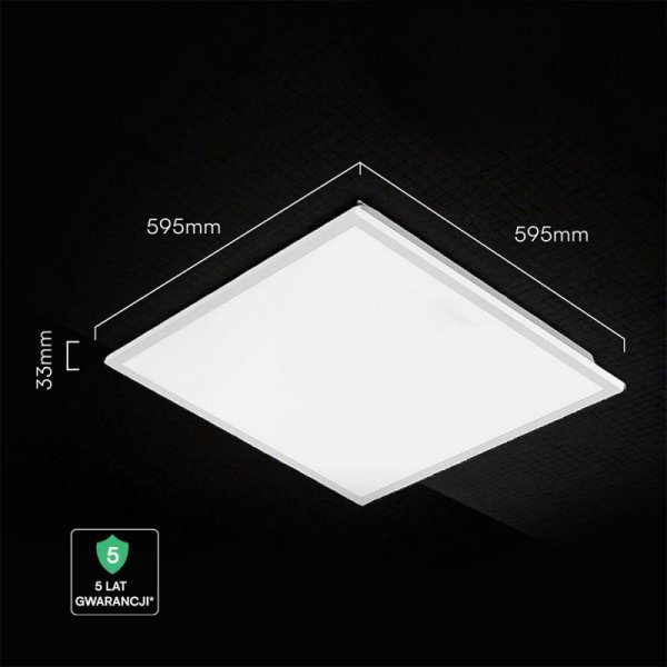 Panel LED V-TAC 40W 60x60 backlight 33mm 120Lm/W VT-61042 6500K 4800lm 5 lat gwarancji