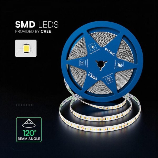 Taśma LED V-TAC CREE CHIP SMD2835 192LED 14W 24V CCT 3w1 2xPCB VT-2835 192 3000K - 6500K 1425lm 6 lat gwarancji
