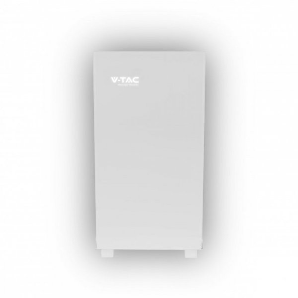 Magazyn bank energii V-TAC biały szklany front 10.24kWh 200Ah/51.2V LiFePO4 BMS VT-10240W 10 lat gwarancji