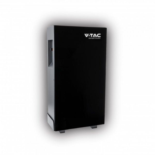 Magazyn bank energii V-TAC czarny szklany front 5.12kWh 100Ah/51.2V LiFePO4 BMS VT-51200B 10 lat gwarancji