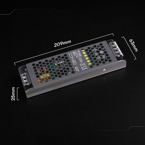 Zasilacz do LED modułowy montażowy SLIM V-TAC 150W 12V 12.5A IP20 filtr EMI VT-13150-S