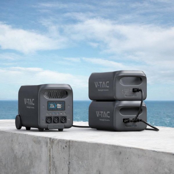 Przenośny magazyn energii, stacja zasilania, powerbank V-TAC 3000W 2560Wh LiFePO4 UPS WiFi SR03KWL-SG1-EU