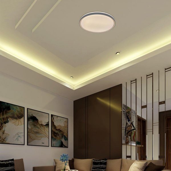 Oprawa sufitowa plafoniera V-TAC 30/60W/30W LED 48cm 3w1 ściemnialna szara pilot CCT VT-85031 3000K - 6500K 6000lm