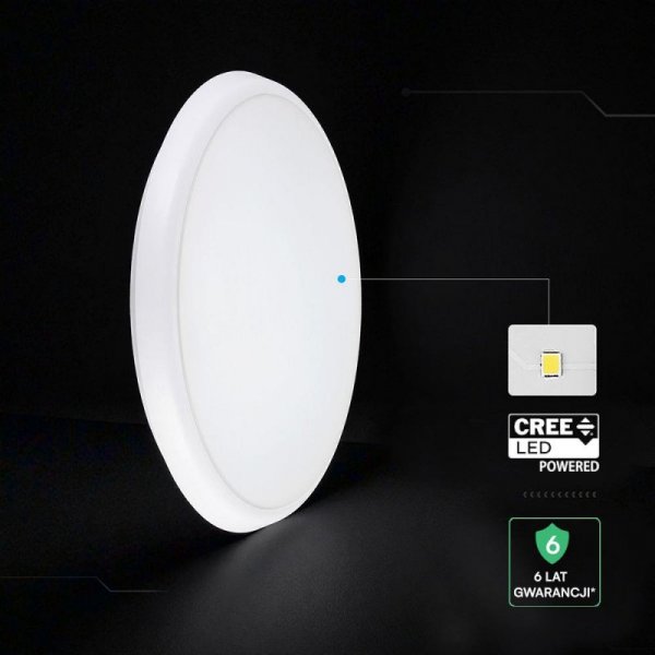 Oprawa sufitowa plafoniera V-TAC 40W LED CREE CHIP czujnik ruchu regulacja mocy i barwy 5w1 IP65 VT-8179 4400lm 6 lat gwarancji