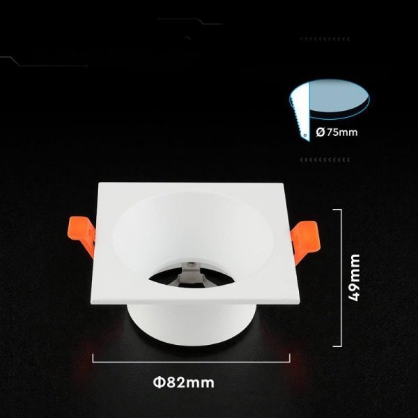 Oczko V-TAC aluminiowe GU10 białe kwadratowe ruchome głębokie VT-4203SQ 3 lata gwarancji