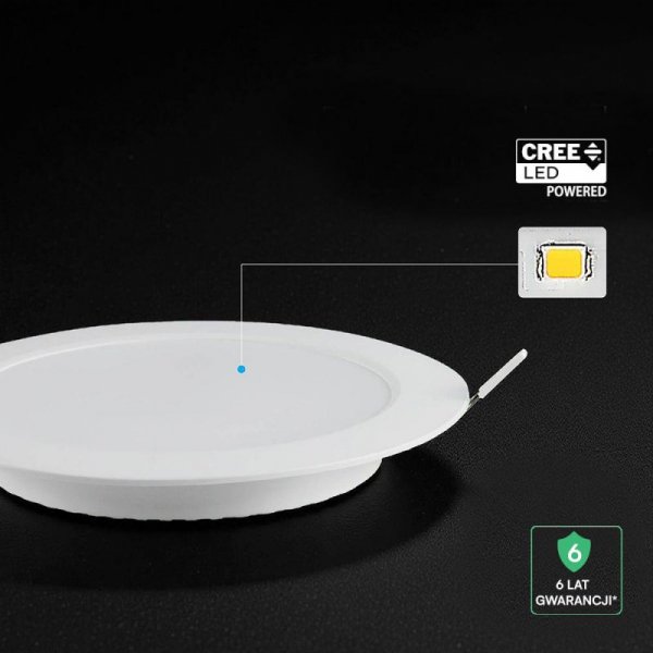 Panel wpuszczany downlight V-TAC 24W LED CREE CHIP okrągły 294x29mm VT-61024CCT 3000K-4000K-6500K 2640lm 6 lat gwarancji
