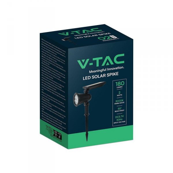 Oprawa gruntowa ogrodowa wbijana LED V-TAC solarna 2W IP65 VT-50154 3000K 180lm