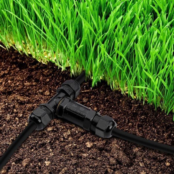 Złączka Mufa Hermetyczna Czarna Trójnik 0.5-4mm2 Średnica kabla 8-12mm IP68 V-TACC VT-869 2 Lata Gwarancji