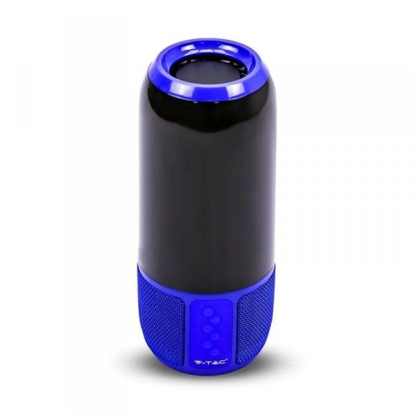 Bezprzewodowy inteligentny głośnik LED V-TAC z technologią Bluetooth 2x3W USB Micro SD Niebieski VT-7456