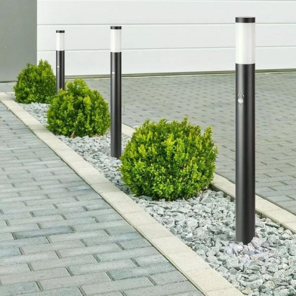 Słupek Ogrodowy V-TAC 110CM Czarny Czujnik Ruchu E27 VT-838-110